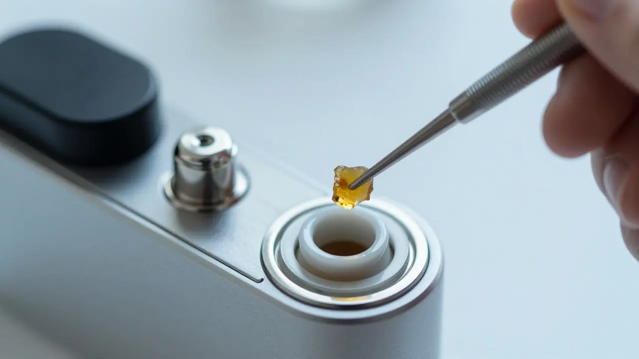 Umístění CBD shatteru do komory elektronického vaporizéru